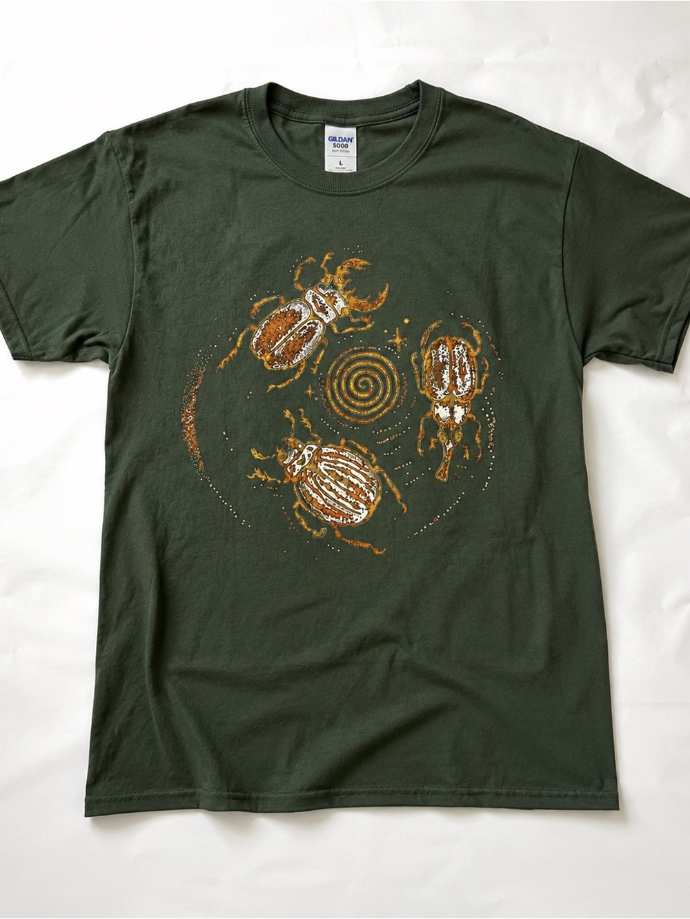 Gildan Olive Green Heavy Cotton Crewneck Tee